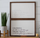 GRATEFUL for ALL THINGS Farmhouse Style Sign Gray or Black