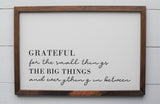 GRATEFUL for ALL THINGS Farmhouse Style Sign Gray or Black