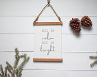 ALL is CALM Scroll Style Wood Sign | CHRISTMAS Decor