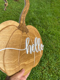 Hello Pumpkin Wood Decor | Pumpkin Wall Sign | Fall Pumpkin Wood Sign | Fall Decor